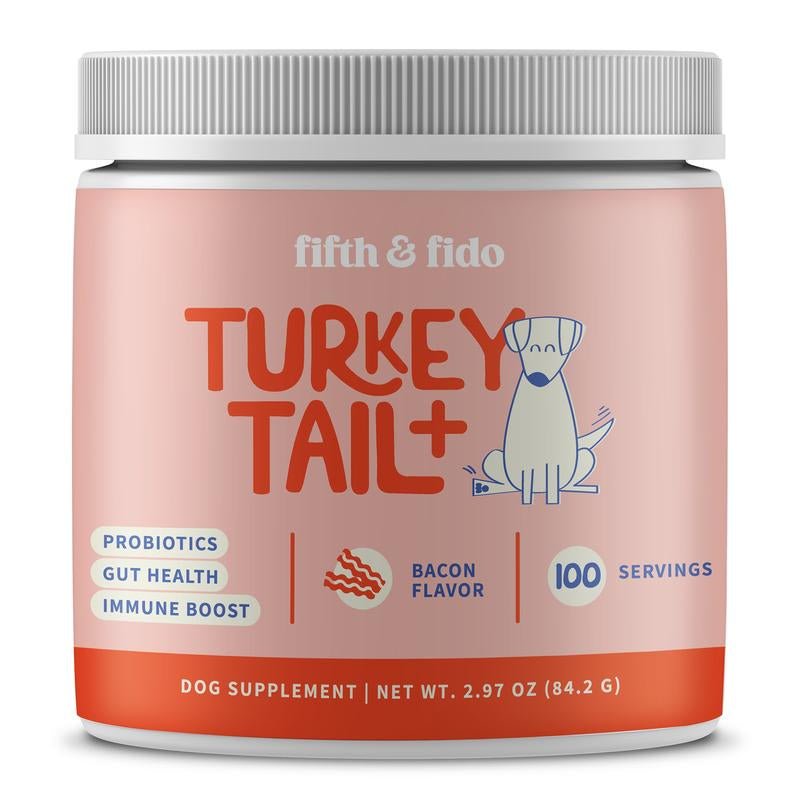 3 Pack of Turkey Tail+ - Tiktok Exclusive - Dog Food Topper with Probiotics to Support Lipomas, Immune Support & Gut Health - 100 Servings Each Bottle with Bacon Flavor - Natural Allergy Relief - Supplements - GlowPupi