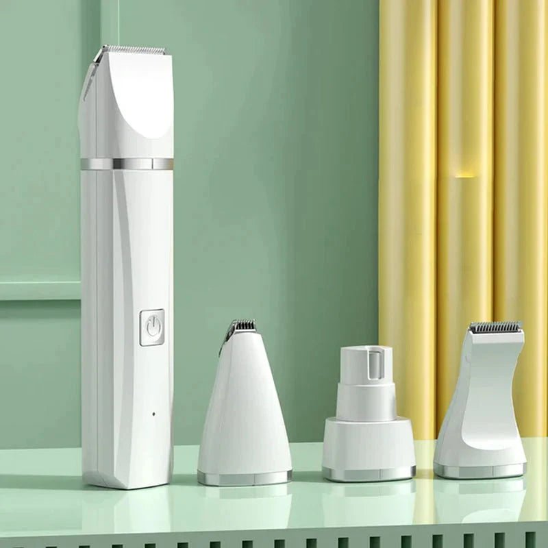 4 in 1 Electric Pet Grooming Kit - Hair Trimmer, Clippers, Nail Grinder for Cats & Dogs - GlowPupy
