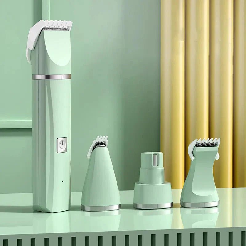 4 in 1 Electric Pet Grooming Kit - Hair Trimmer, Clippers, Nail Grinder for Cats & Dogs - GlowPupy
