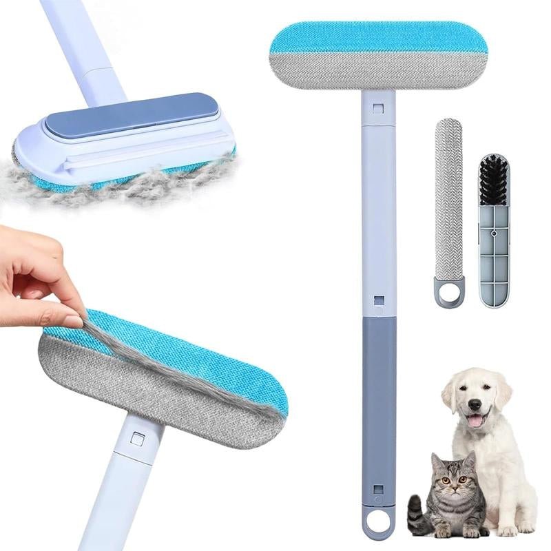 4 - in - 1 Pet Hair Remover Tool – Dual Scraper & Hidden Brush for Home and Car - GlowPupi