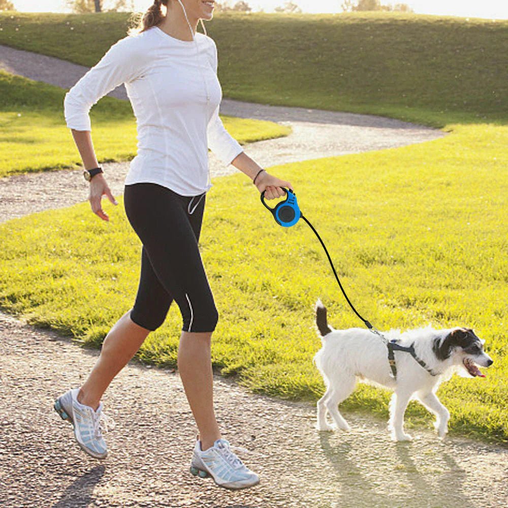 Automatic Retractable Dog Leash - Dual Size Options with Brake & Lock Safety System - GlowPupy