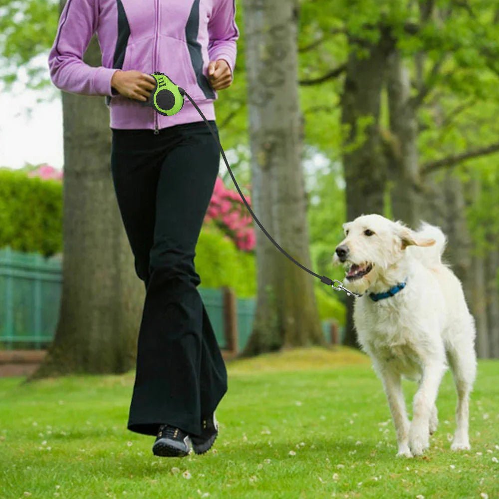 Automatic Retractable Dog Leash - Dual Size Options with Brake & Lock Safety System - GlowPupy