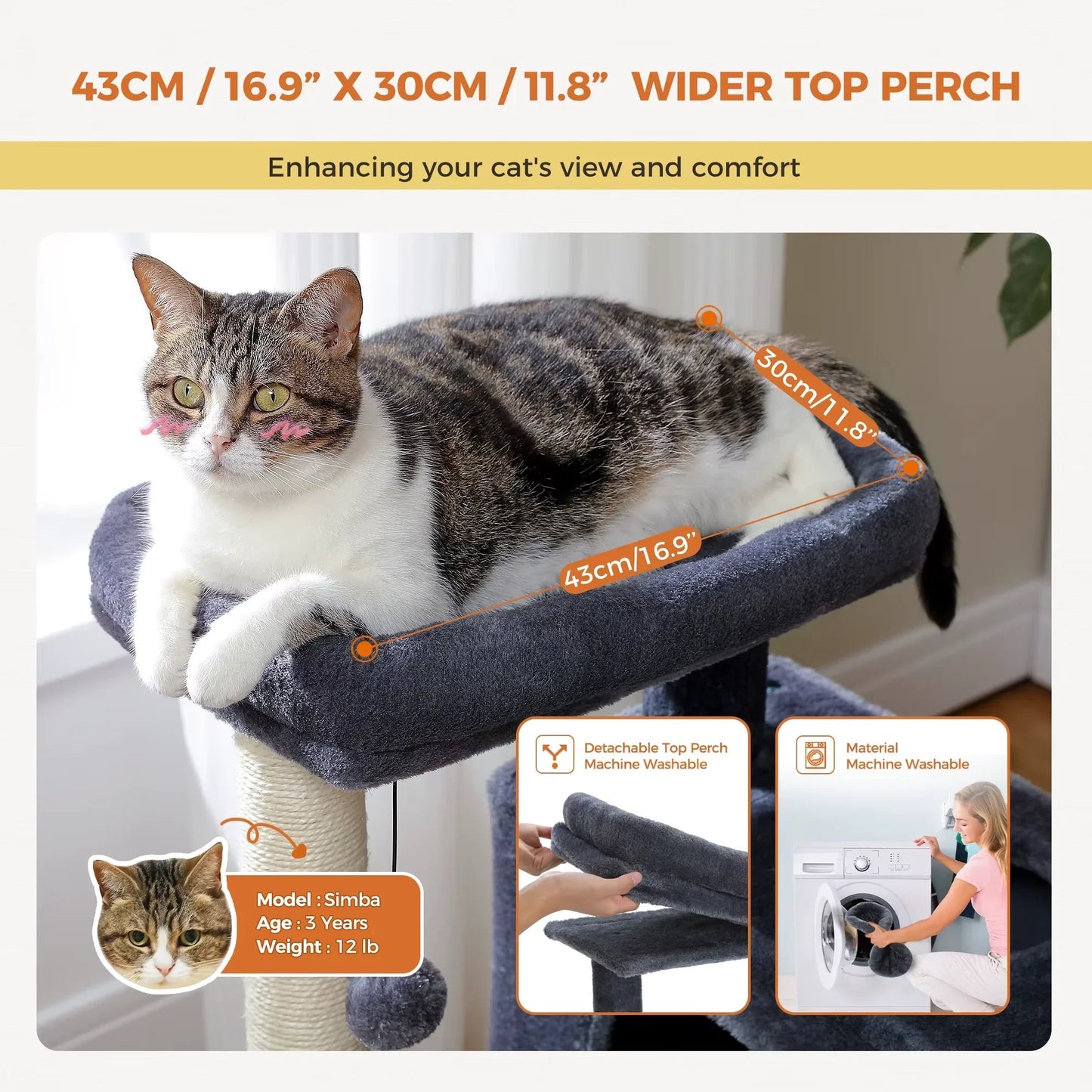 Cat Tree for Large Cats Cat Tower for Indoor - GlowPupy