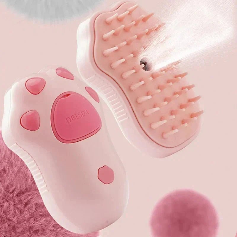 Electric Cat Steam Brush – 3 - In - 1 Pet Grooming Comb with Water Spray for Cats and Dogs, USB Rechargeable - GlowPupy