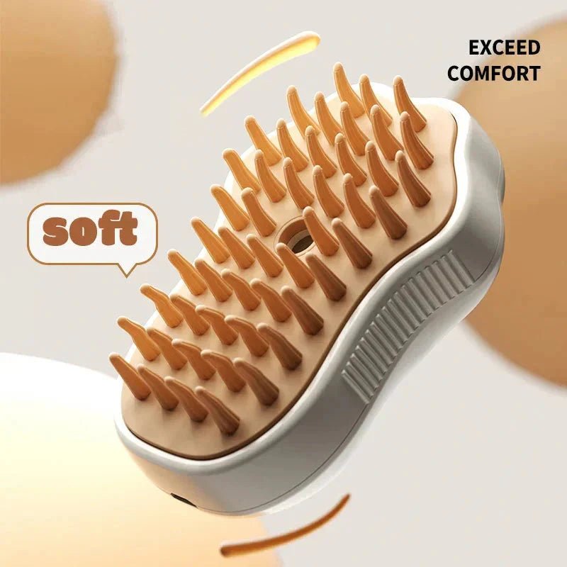 Electric Cat Steam Brush – 3 - In - 1 Pet Grooming Comb with Water Spray for Cats and Dogs, USB Rechargeable - GlowPupy