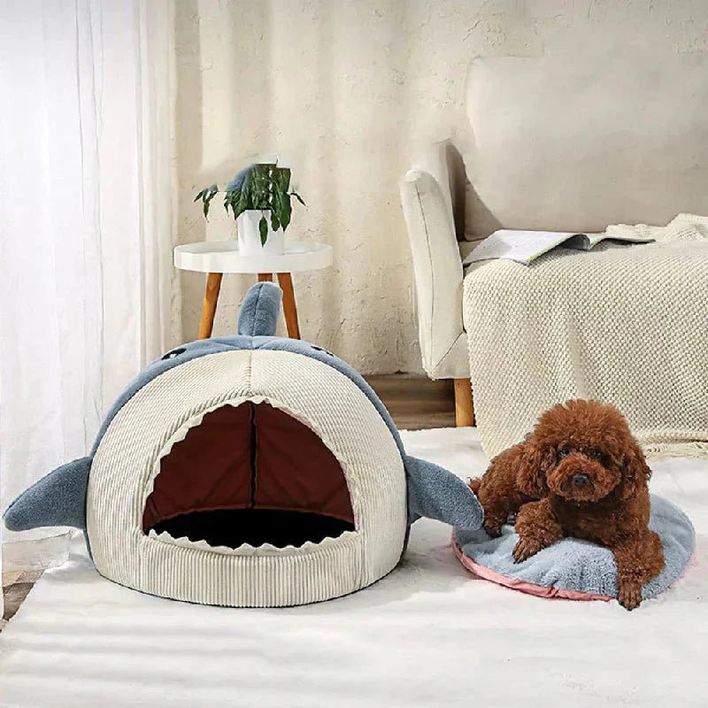 Luxury Plush Shark Pet Bed - GlowPupy