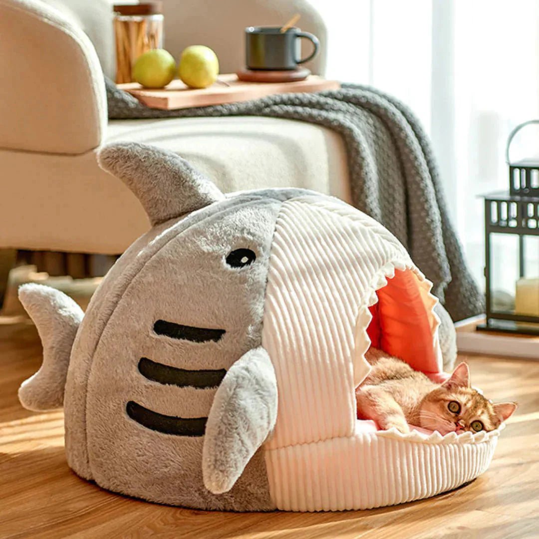 Luxury Plush Shark Pet Bed - GlowPupy