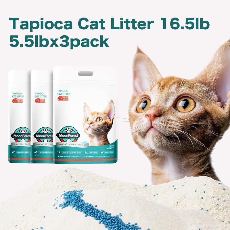 Moonforest Cat Lietter,Kitty Litter,Tapioca Cat Litter, Smart Litter Boxes Cat Litter,Tofu Cat Litter - GlowPupi
