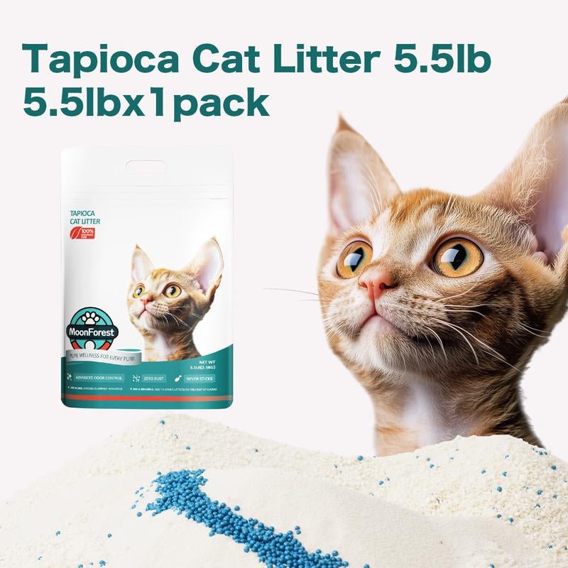Moonforest Cat Lietter,Kitty Litter,Tapioca Cat Litter, Smart Litter Boxes Cat Litter,Tofu Cat Litter - GlowPupi