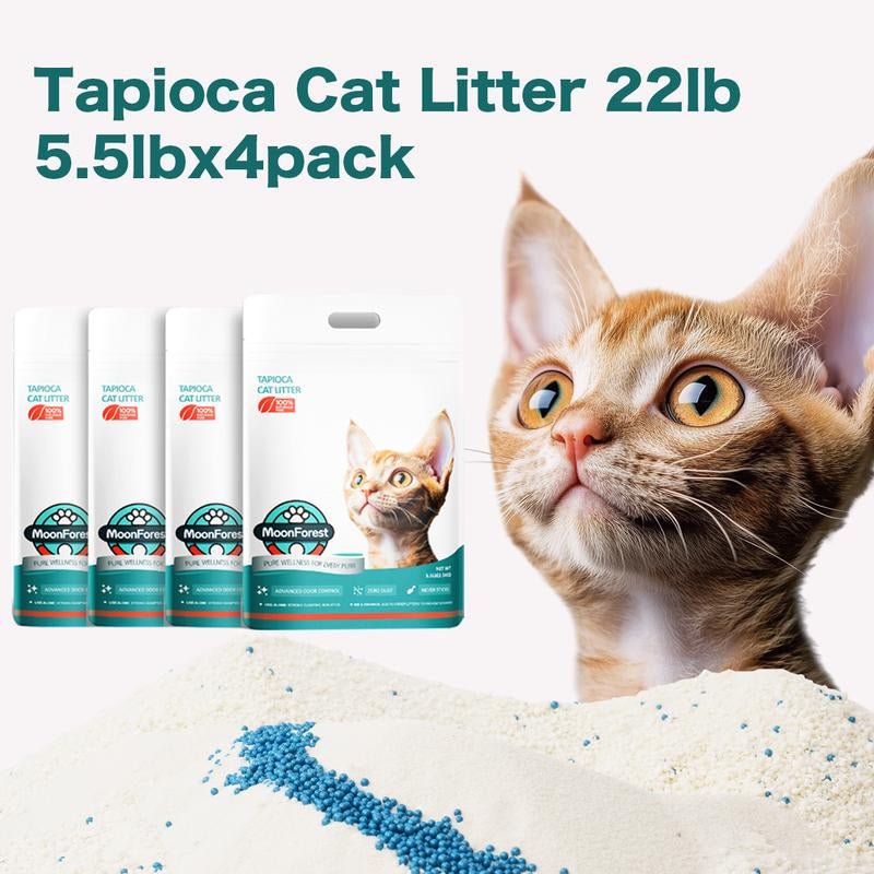 Moonforest Cat Lietter,Kitty Litter,Tapioca Cat Litter, Smart Litter Boxes Cat Litter,Tofu Cat Litter - GlowPupi