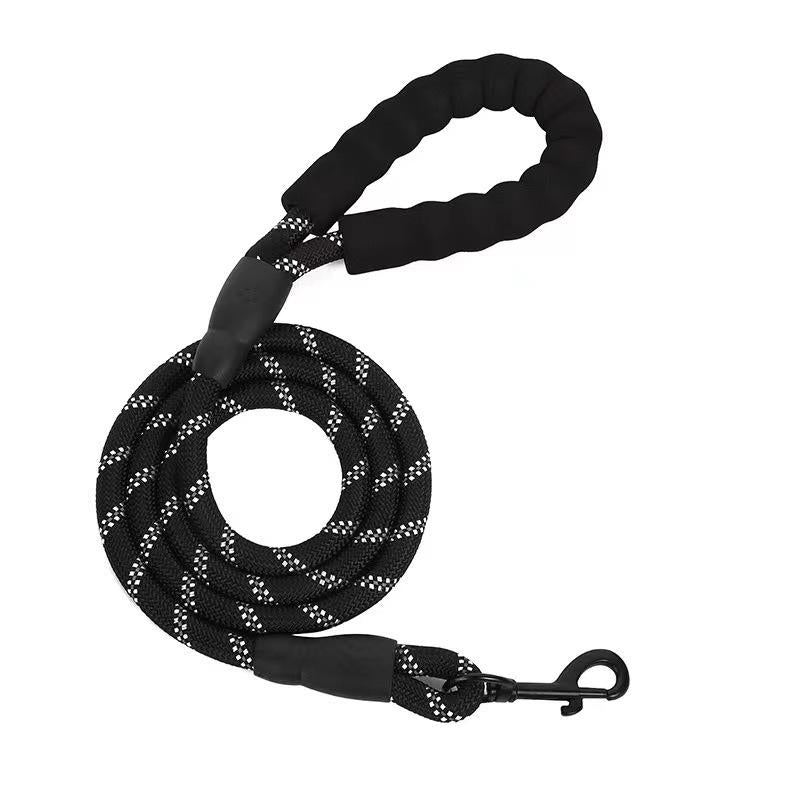Premium 4Ft Rope Leash for Large Dogs with Padded Handle and Reflective Threads, Non - Slip Nylon, Hand Washable, Ideal for Active Breeds - GlowPupi