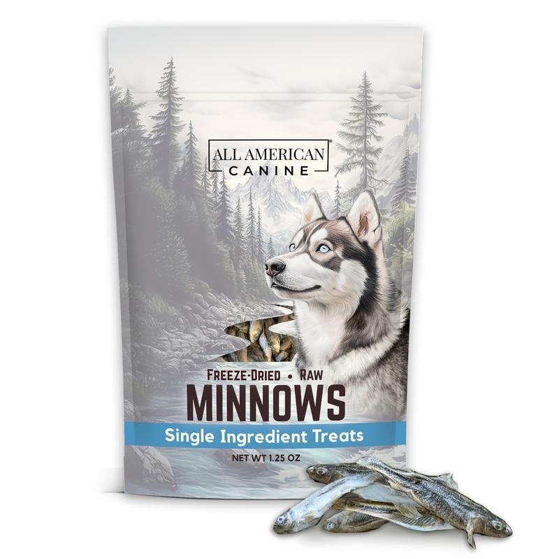 Freeze - Dried Minnows Single Ingredient Dog Treats, 1.25 Oz - USA Farmed Protein Snack (Not Salmon) - GlowPupi