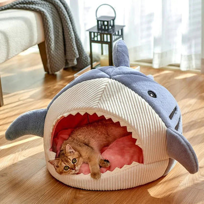 Luxury Plush Shark Pet Bed - GlowPupy