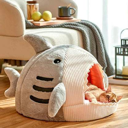 Luxury Plush Shark Pet Bed - GlowPupy